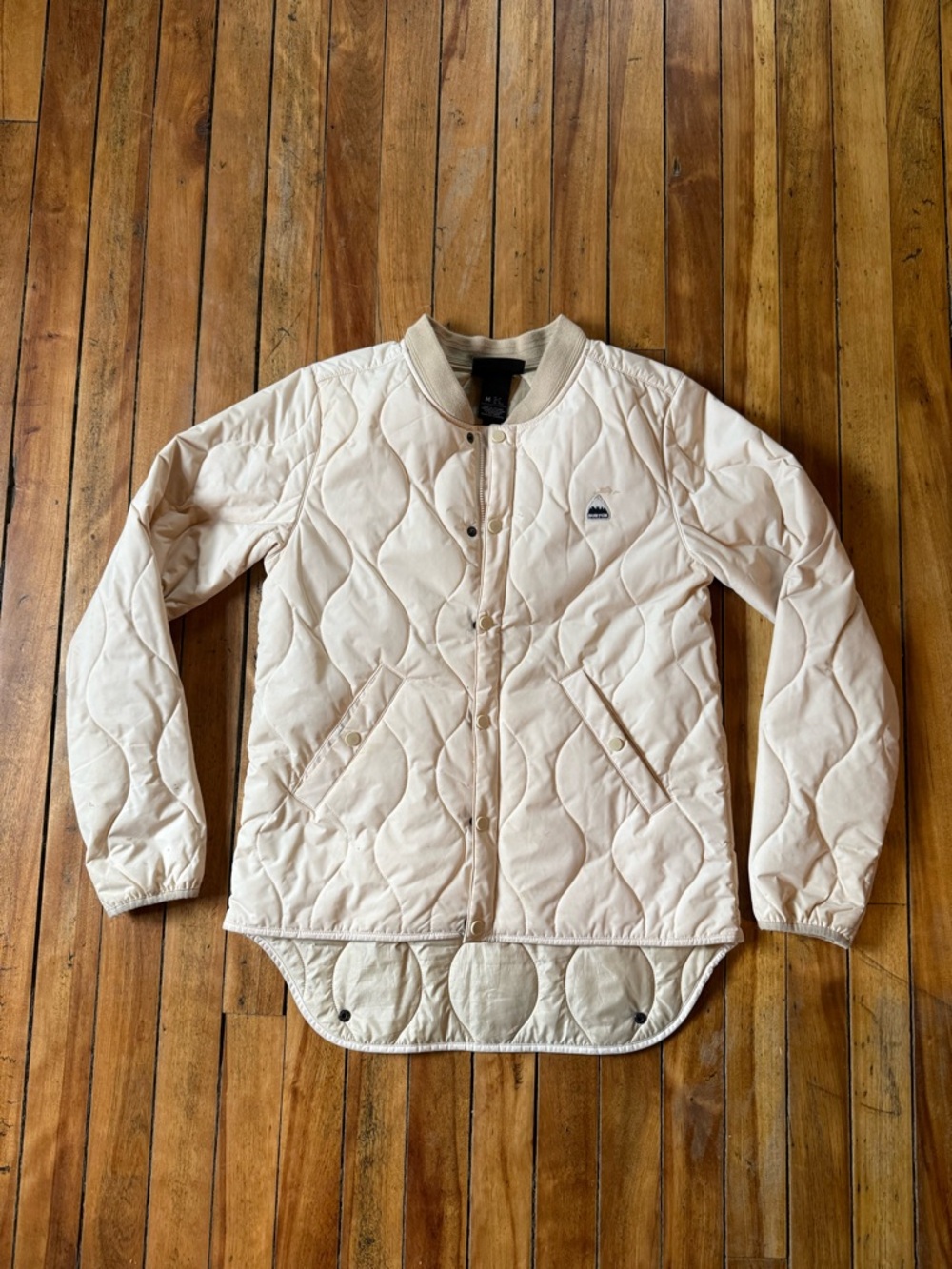Burton Cream Quilted Jacket with Rib Collar